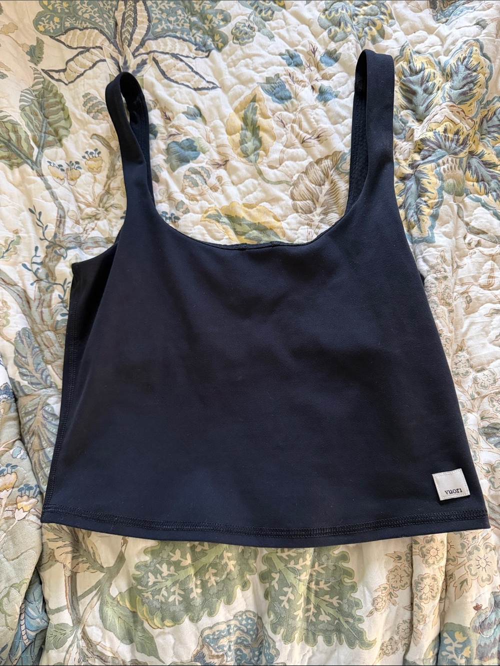 Vuori Black Performance Tank with Subtle Logo